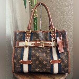 LOUIS VUITTON LIMITED EDITION MONOGRAM TISSE SAC RAYURES TOTE BAG